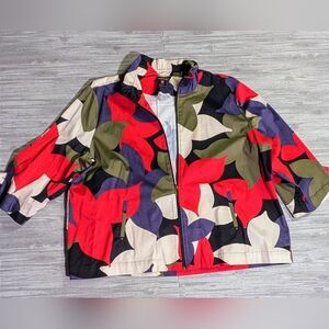 Women's Multiples‎ Colorful Cotton Jacket Floral Pattern | Size 2X